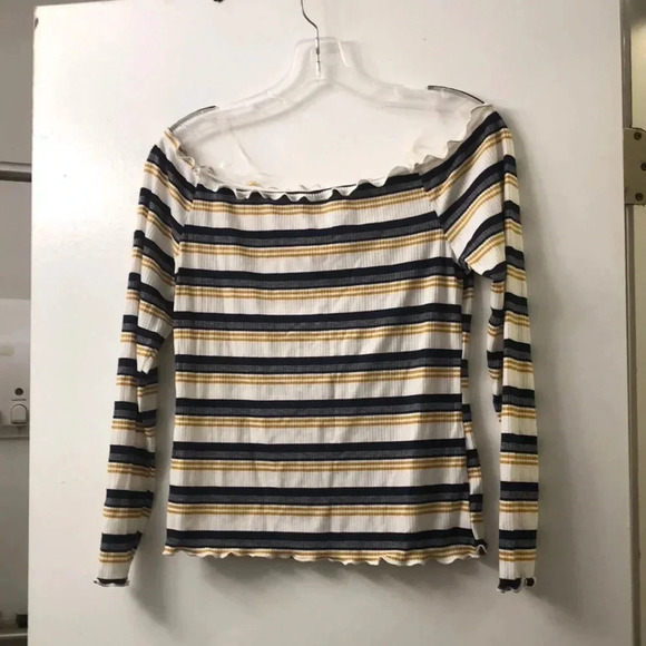 Charlotte Russe Tops - Charlotte Russe off the shoulder striped shirt